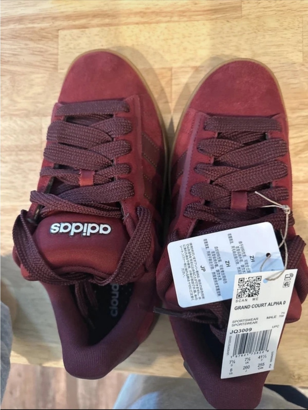 adidas Grand Court Alpha Men's Maroon Suede Sneakers